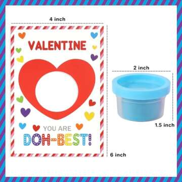 Valentines Day Gifts for Kids - 24 Pack Valentines Cards With Playdough - Funny Valentines Classroom Favors Exchange Cards for Boys Girls School Class Preschool