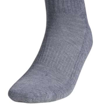 adidas Men's Athletic Cushioned Quarter Socks with Arch Compression for a Secure fit (6-Pair), Heather Grey/Black, X-Large