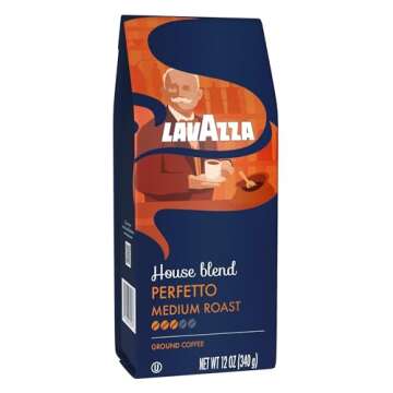Lavazza House Blend Perfetto Ground Coffee 12oz Bag - Medium Roast, Full-bodied, Intensity 3/5, 100%...