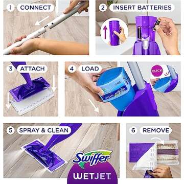 Swiffer WetJet Mops for Floor Cleaning, Hardwood Floor Cleaner, Mopping Refill Bundle, Includes: 20 Pads, 1 Cleaning Solution