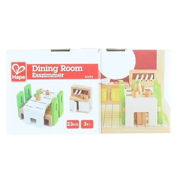 Hape Wooden Doll House Dining Room Set for 1:12 Scale Dolls