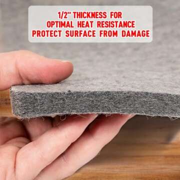 ZOMONETI 15" x 12" Wool Pressing Mat for Sewing & Quilting