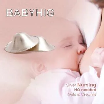 BABYHIG The Orginal Silver Nursing Cups – Silver Nipple Shields for Breastfeeding - Nipple Guards Protector for Breastfeeding - Nipple Shields for Nursing Newborn – Nickel Free – 925 Silver