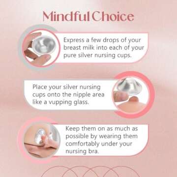 BABYHIG The Orginal Silver Nursing Cups – Silver Nipple Shields for Breastfeeding - Nipple Guards Protector for Breastfeeding - Nipple Shields for Nursing Newborn – Nickel Free – 925 Silver
