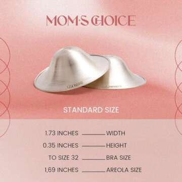 BABYHIG The Orginal Silver Nursing Cups – Silver Nipple Shields for Breastfeeding - Nipple Guards Protector for Breastfeeding - Nipple Shields for Nursing Newborn – Nickel Free – 925 Silver