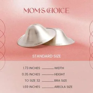 BABYHIG The Orginal Silver Nursing Cups – Silver Nipple Shields for Breastfeeding - Nipple Guards Protector for Breastfeeding - Nipple Shields for Nursing Newborn – Nickel Free – 925 Silver