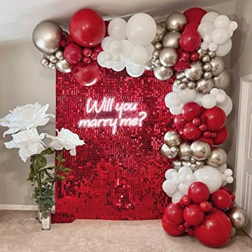 Red Wedding Sequin Backdrop - Perfect for Events