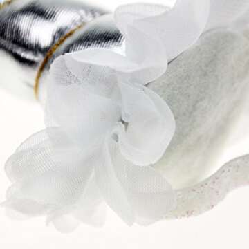 Aiernuo Silver Shiny Unicorn Horn Glitter Elastic Headband Spiral Unicorn Horn for Cosplay Costume Decor