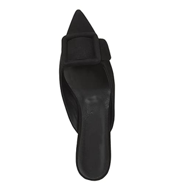 Black Suede Pointed Toe Mules for Women - Elegant & Comfortable