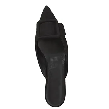 Black Suede Pointed Toe Mules for Women - Elegant & Comfortable
