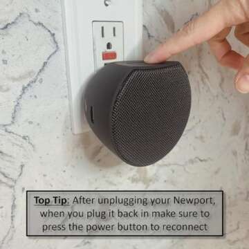 OC Acoustic Newport Plug-in Outlet Speaker with Bluetooth 5.1 and Built-in USB Type-A Charging Port