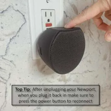 OC Acoustic Newport Plug-in Outlet Speaker with Bluetooth 5.1 and Built-in USB Type-A Charging Port