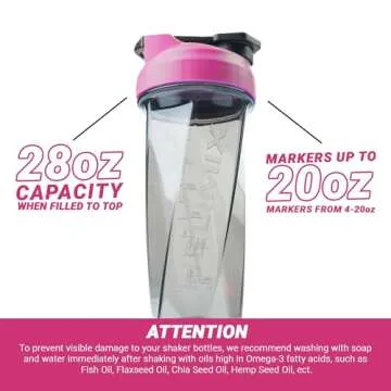 HELIMIX 2.0 Vortex Blender Shaker Bottle Holds upto 28oz | No Blending Ball or Whisk | USA Made | Portable Pre Workout Whey Protein Drink Shaker Cup | Mixes Cocktails Smoothies Shakes | Top Rack Safe