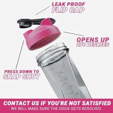 HELIMIX 2.0 Vortex Blender Shaker Bottle Holds upto 28oz | No Blending Ball or Whisk | USA Made | Portable Pre Workout Whey Protein Drink Shaker Cup | Mixes Cocktails Smoothies Shakes | Top Rack Safe