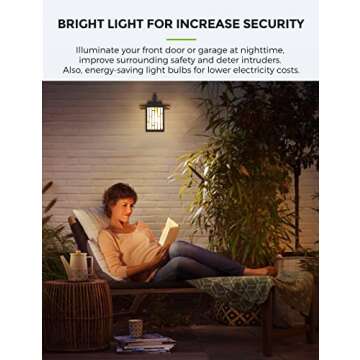 LOHAS Dusk to Dawn Sensor Light Bulbs, 40W Equivalent LED Outdoor Lighting, Warm White 2700K Automatic Photocell Light Bulb Outside, A19 6W Bright Porch Light Bulbs, 500LM E26 for Garage Patio,4 Pack