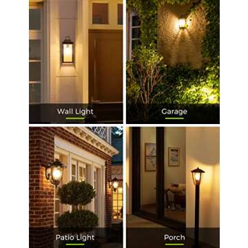 LOHAS Dusk to Dawn Sensor Light Bulbs, 40W Equivalent LED Outdoor Lighting, Warm White 2700K Automatic Photocell Light Bulb Outside, A19 6W Bright Porch Light Bulbs, 500LM E26 for Garage Patio,4 Pack