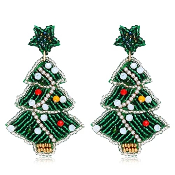 Adorable Christmas Beaded Earrings - Perfect Holiday Jewelry Gift for Women