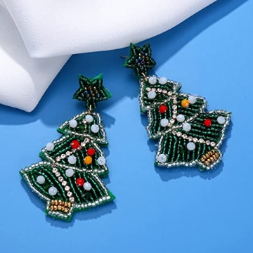 Hypoallergenic Christmas Beaded Earrings for Holiday Cheer