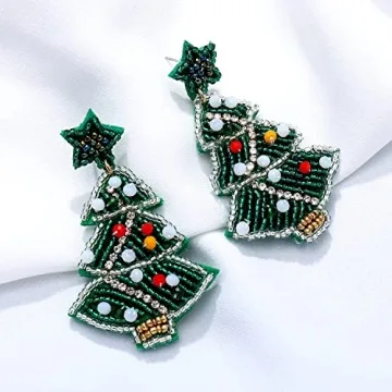 Hypoallergenic Christmas Beaded Earrings for Holiday Cheer