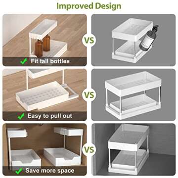 Minimalist Studio Under Sink Organizers and Storage, L-Shape Kitchen Bathroom Organization, 2-Tier S...