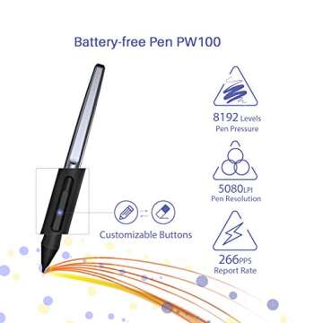 HUION HS64 Graphics Tablet - Creative Pen Tablet for All