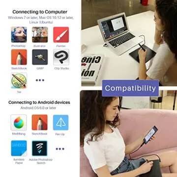 HUION HS64 Graphics Tablet - Creative Pen Tablet for All