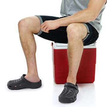 Beslip Womens Mens Garden Clogs Shoes with Arch Support Unisex Comfort Slip-on Sandals, Black 7.5-8 Women/6-6.5 Men