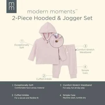 Modern Moments Baby Girls' Hooded Hacci Set 12 Months