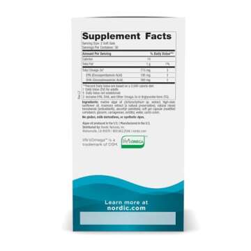 Nordic Naturals Algae Omega - 60 Soft Gels - 715 mg Omega-3 - Certified Vegan Algae Oil - Plant-Base...