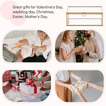 AMGSH 5.7" Golden Glass Keepsake Jewelry Box