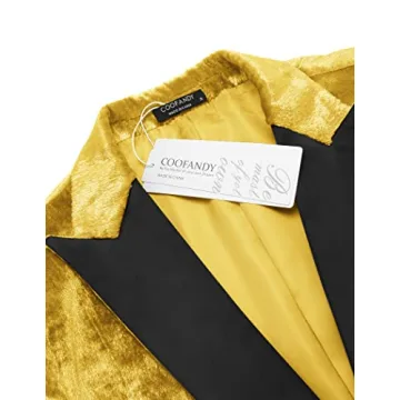 Stylish COOFANDY Gold Tuxedo Jacket for Men