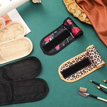 Eurzom 4 Pieces Satin Hair Wrap Scarf Satin Headband for Black Women's Adjustable Silk Hair Wraps for Sleeping Nonslip Strips(Black, Champagne)