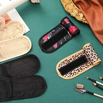 Eurzom 4 Pieces Satin Hair Wrap Scarf Satin Headband for Black Women's Adjustable Silk Hair Wraps for Sleeping Nonslip Strips(Black, Champagne)