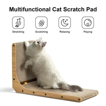 FUKUMARU Cat Scratcher - 26.8 Inch L Shape Scratch Pad