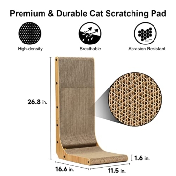 FUKUMARU Cat Scratcher - 26.8 Inch L Shape Scratch Pad