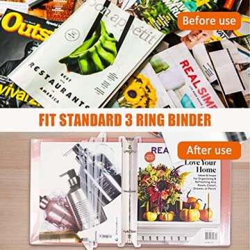 Tutata 24Pcs Magazine Holders for 3 Ring Binders