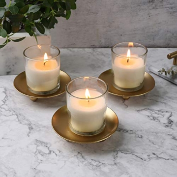 Gold Iron Plate Candle Holders Set for Elegant Home Decor
