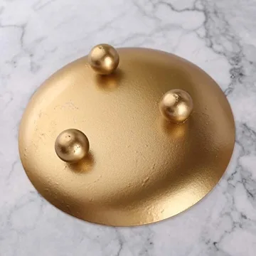 Gold Iron Plate Candle Holders Set for Elegant Home Decor