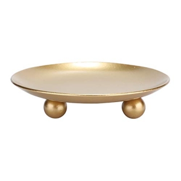 Gold Iron Plate Candle Holders Set for Elegant Home Decor