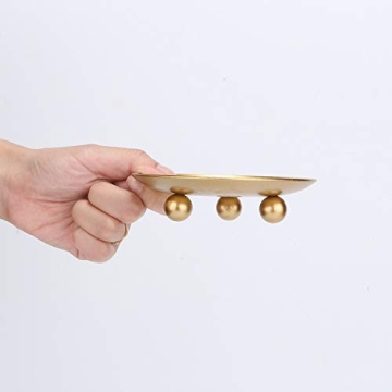 Gold Iron Plate Candle Holders Set for Elegant Home Decor