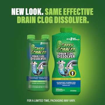 Green Gobbler Drain Clog Dissolver, Drain Opener-Cleaner ,Toilet Clog Remover, 31 oz