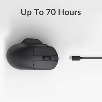 Keychron M7 Wireless Computer Mouse, 26K DPI Optical Computer Mouse, 2.4 GHz/Bluetooth/Wired with Macro Button 63g Lightweight Ergonomic, Up to 70 Hours Worktime for Laptop macOS/Windows - Black