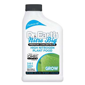 Dr. Earth Nitro Big High Nitrogen Plant Food 24 oz Concentrate - Perfect for Thriving Gardens