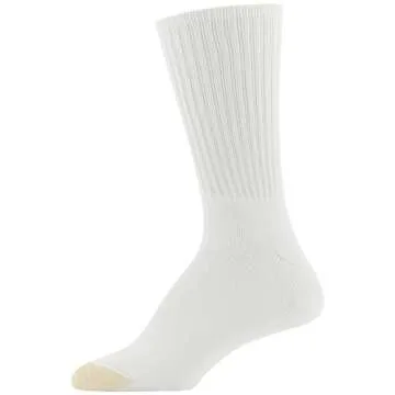 GOLDTOE Women's Ultratec Crew Socks, 3-Pairs, White, Medium