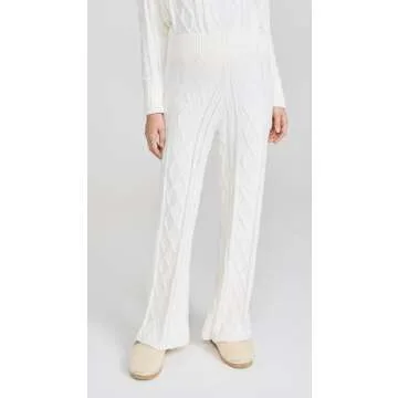 Beach Riot Women's Rayne Pants – Cozy Cream Cable Knit for Effortless Style