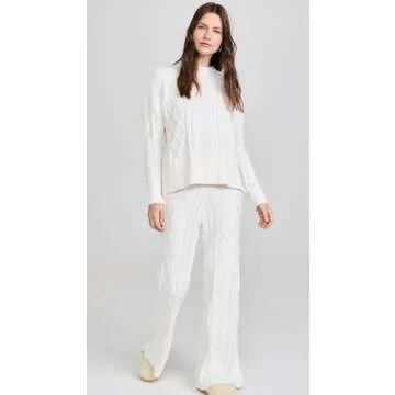 Beach Riot Rayne Pants - Stylish Cream Cable Knit