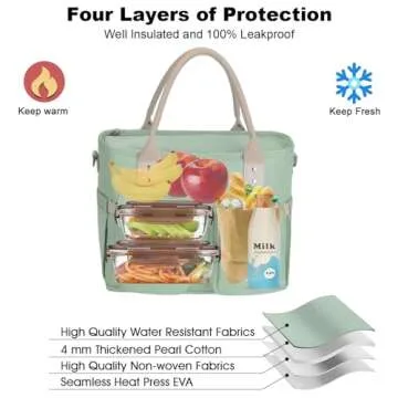Stylish SUNUP Large Insulated Lunch Bag for Work