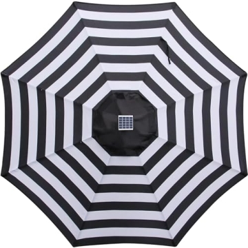 Blissun 9 ft Solar Umbrella with LED Lights for Outdoor