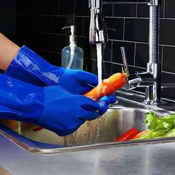 Comfortable Rubber Cleaning Gloves for Kitchen Tasks