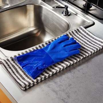 Comfortable Rubber Cleaning Gloves for Kitchen Tasks